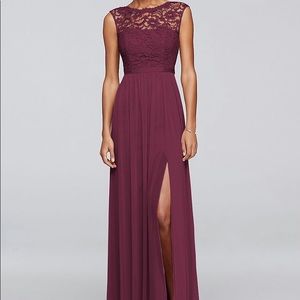 COPY - David bridal Maxi dress color is wine size…